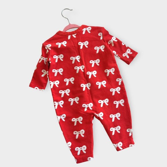 Hanna Andersson Baby Holiday Romper In Organic French Terry - Picture 2 of 3